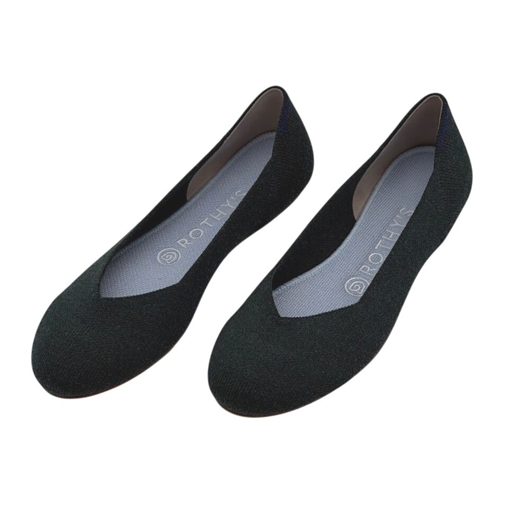 Rothy's The Point Flats Green Heather Knit Women's Size 6.5 Eco Friendly